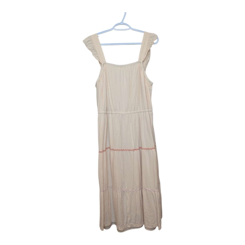 LC Lauren Conrad Tiered Pinafore Peach Tiered Dress XXL boho - Picture 2 of 11